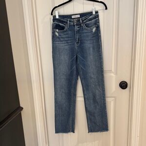 Flying Monkey Ankle Cropped Jeans in Classic Blue